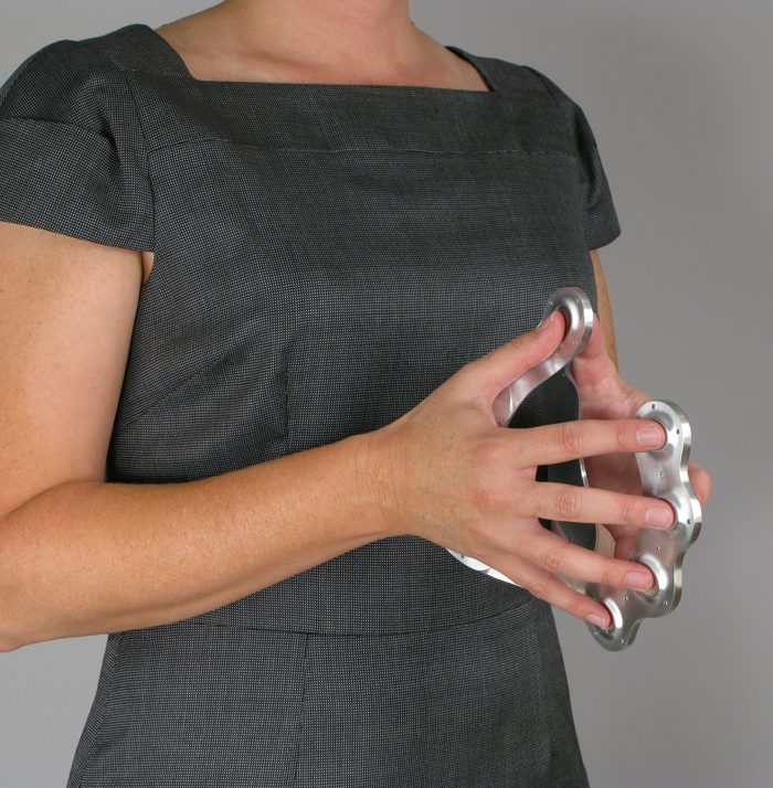 A model using the "power gesture" hand tool described above.